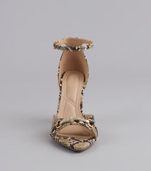 Walk It Like You Slay It Snake Print Heels