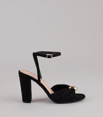 Chic Streak Faux Suede Block Heels