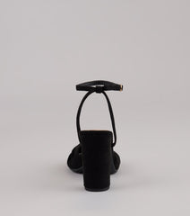 Chic Streak Faux Suede Block Heels