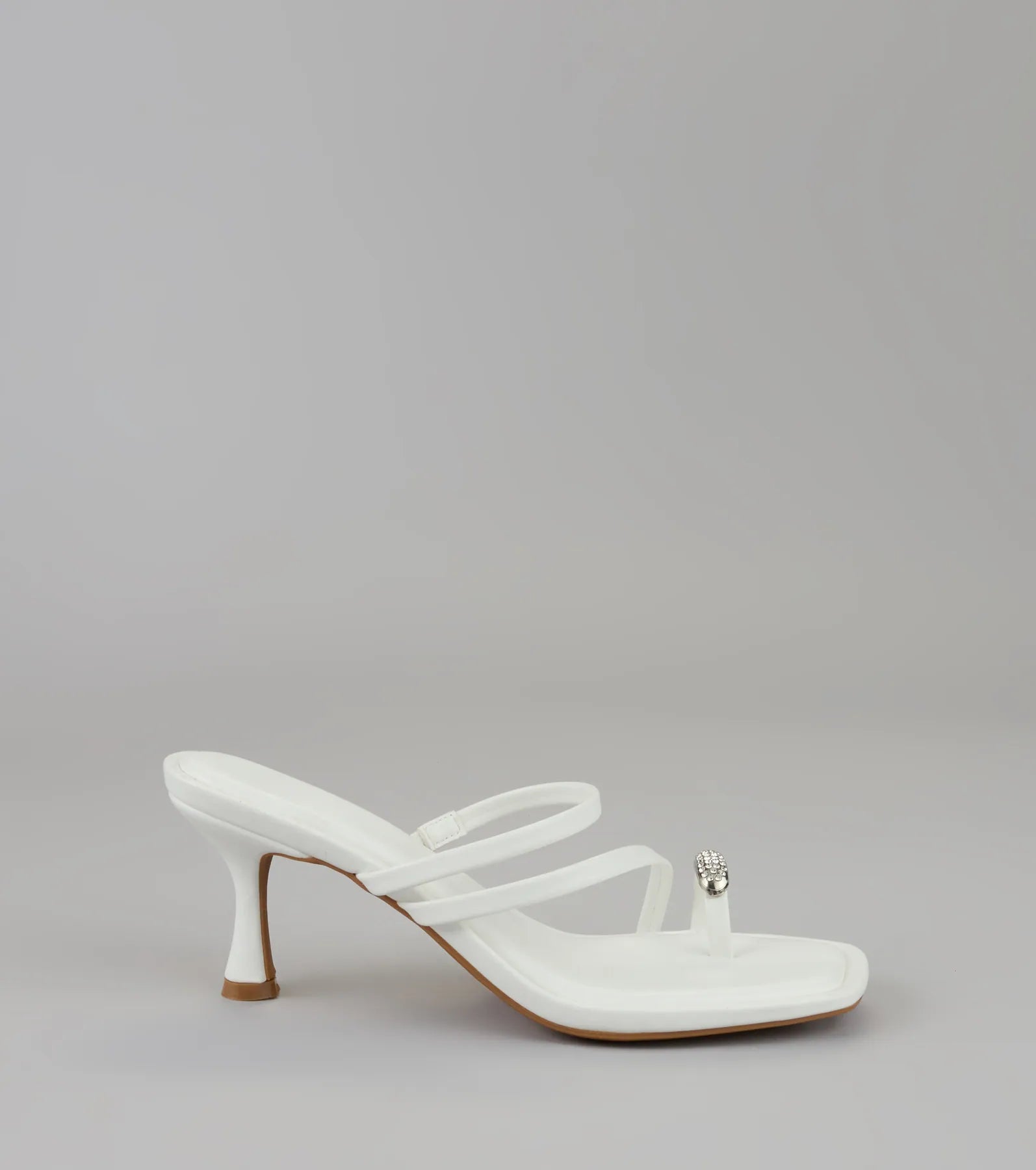 Lowkey Luxe Rhinestone Strappy Kitten Heel Mules