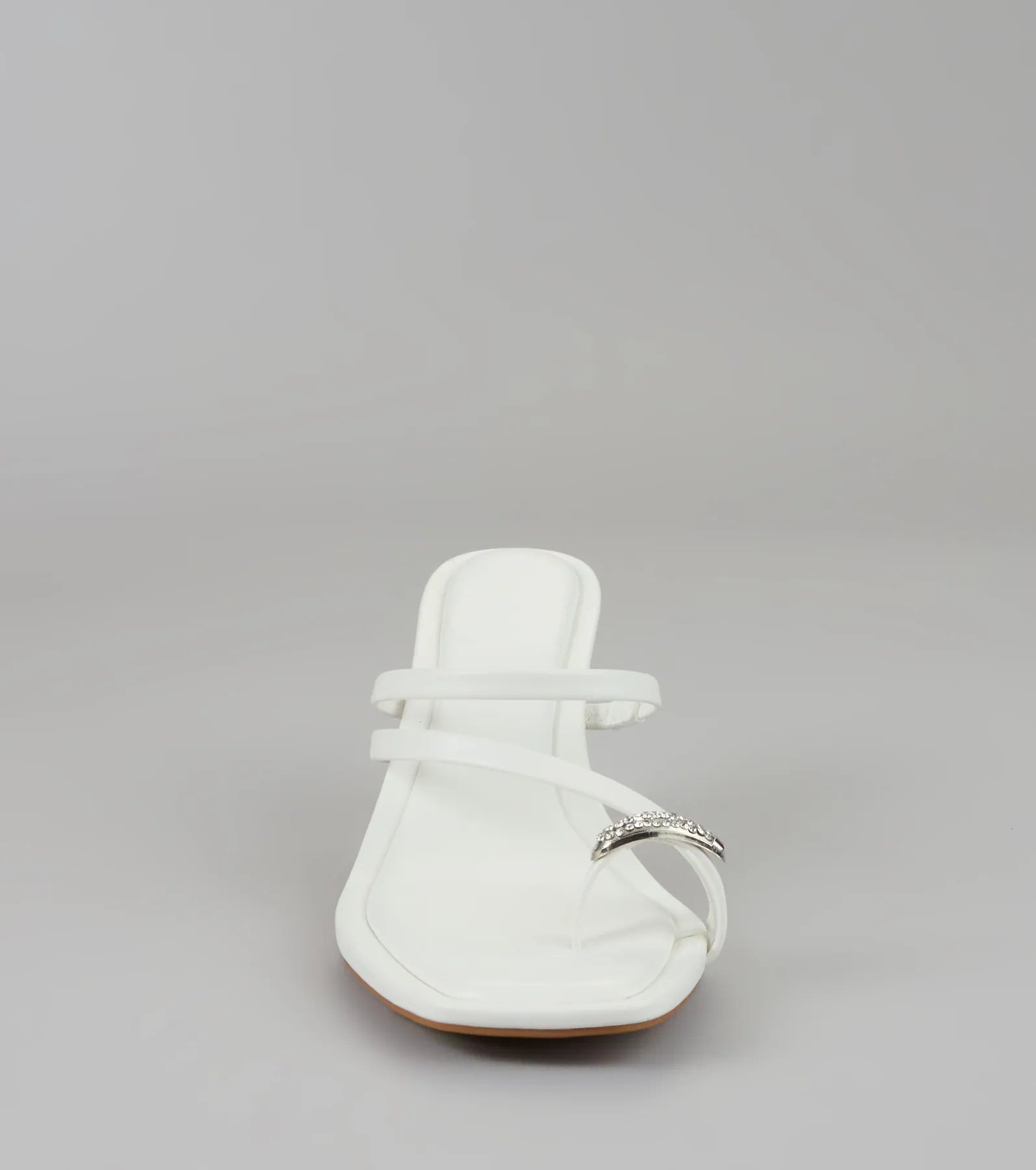 Lowkey Luxe Rhinestone Strappy Kitten Heel Mules