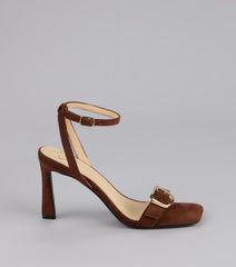 Sleek And Bold Buckle Strap Stiletto Heels