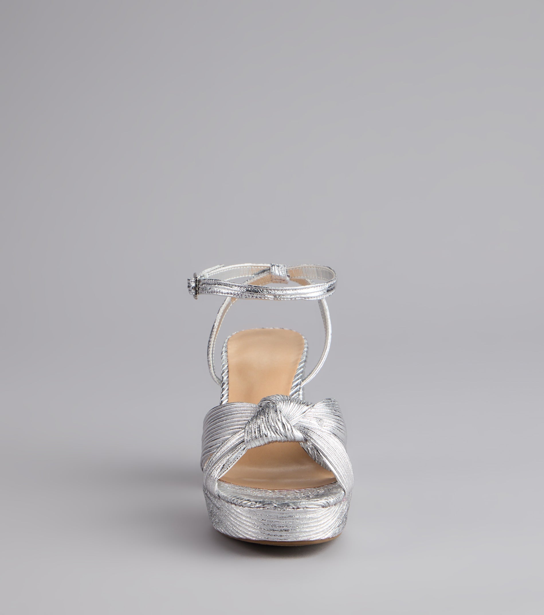 Shimmer Steps Metallic Block Heels