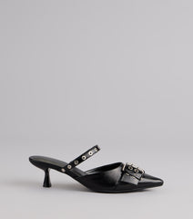 Rebel Chic Buckle Kitten Heels