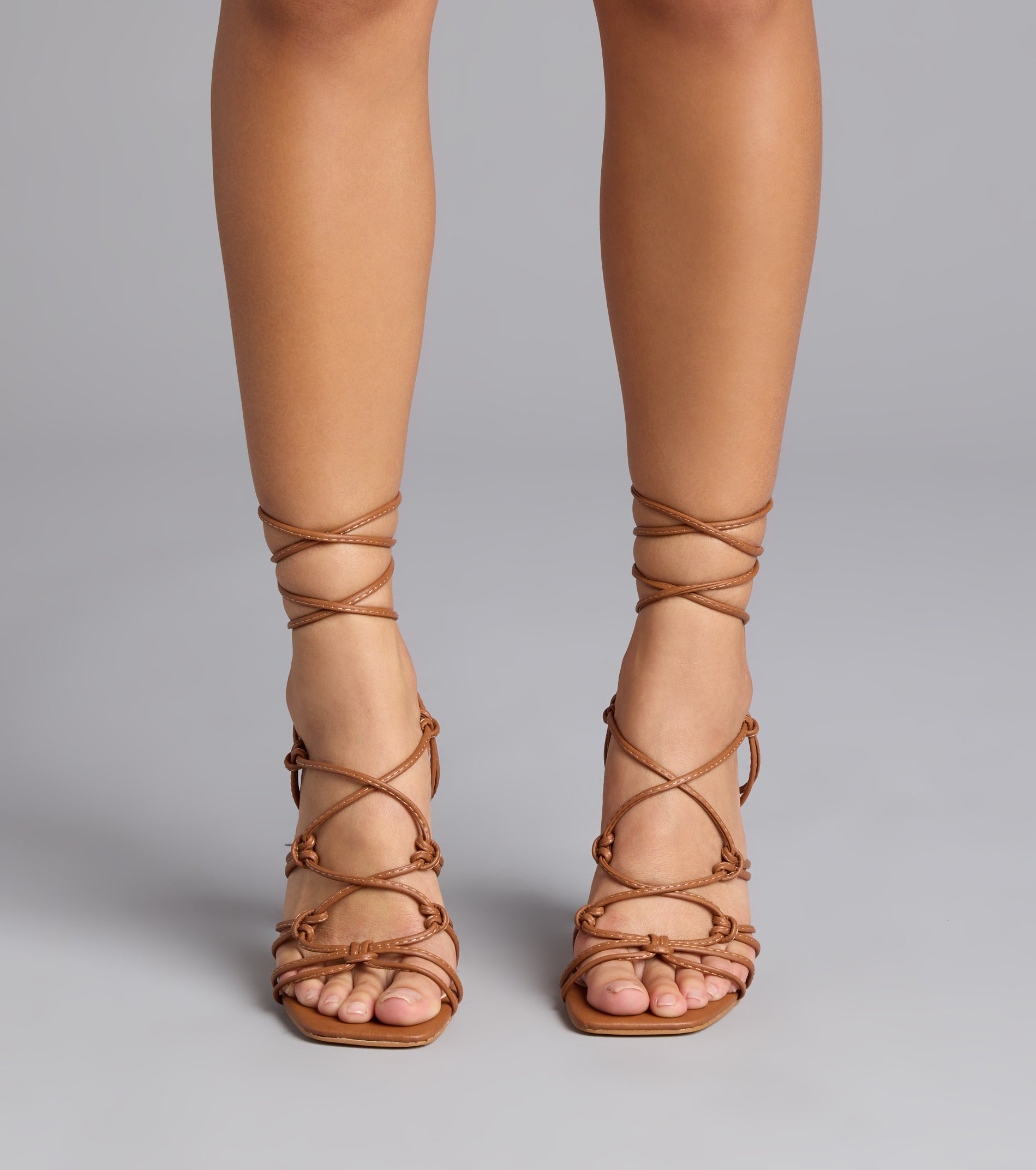 All Tied Up Strappy Block Heels