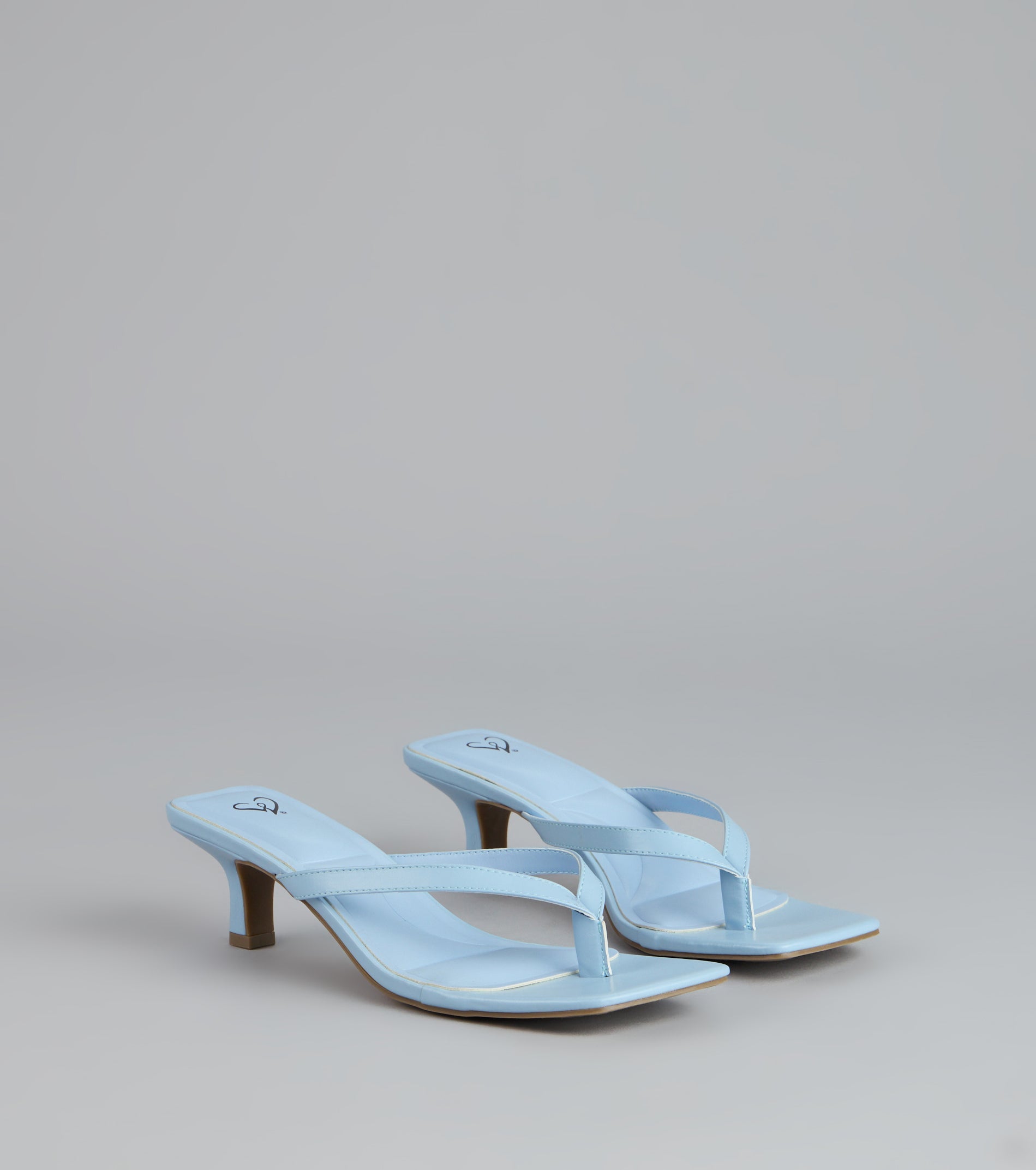 Feeling Chic Thong Square Toe Heels