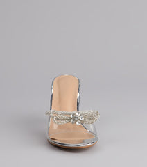 All About Glamour Rhinestone Bow Heels