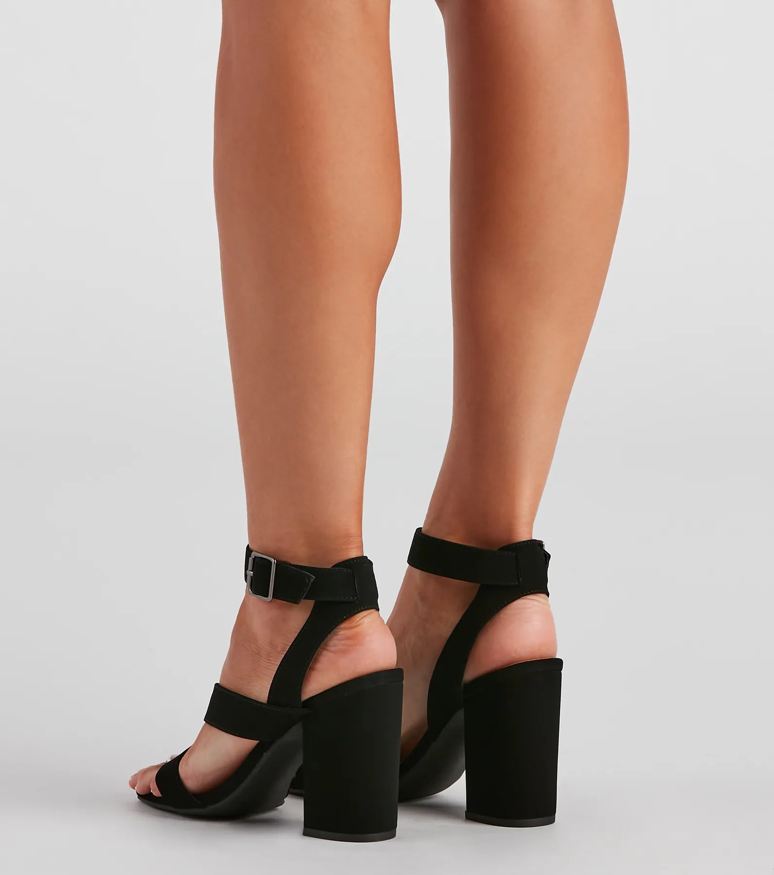 Step It Up Faux Nubuck Block Heels