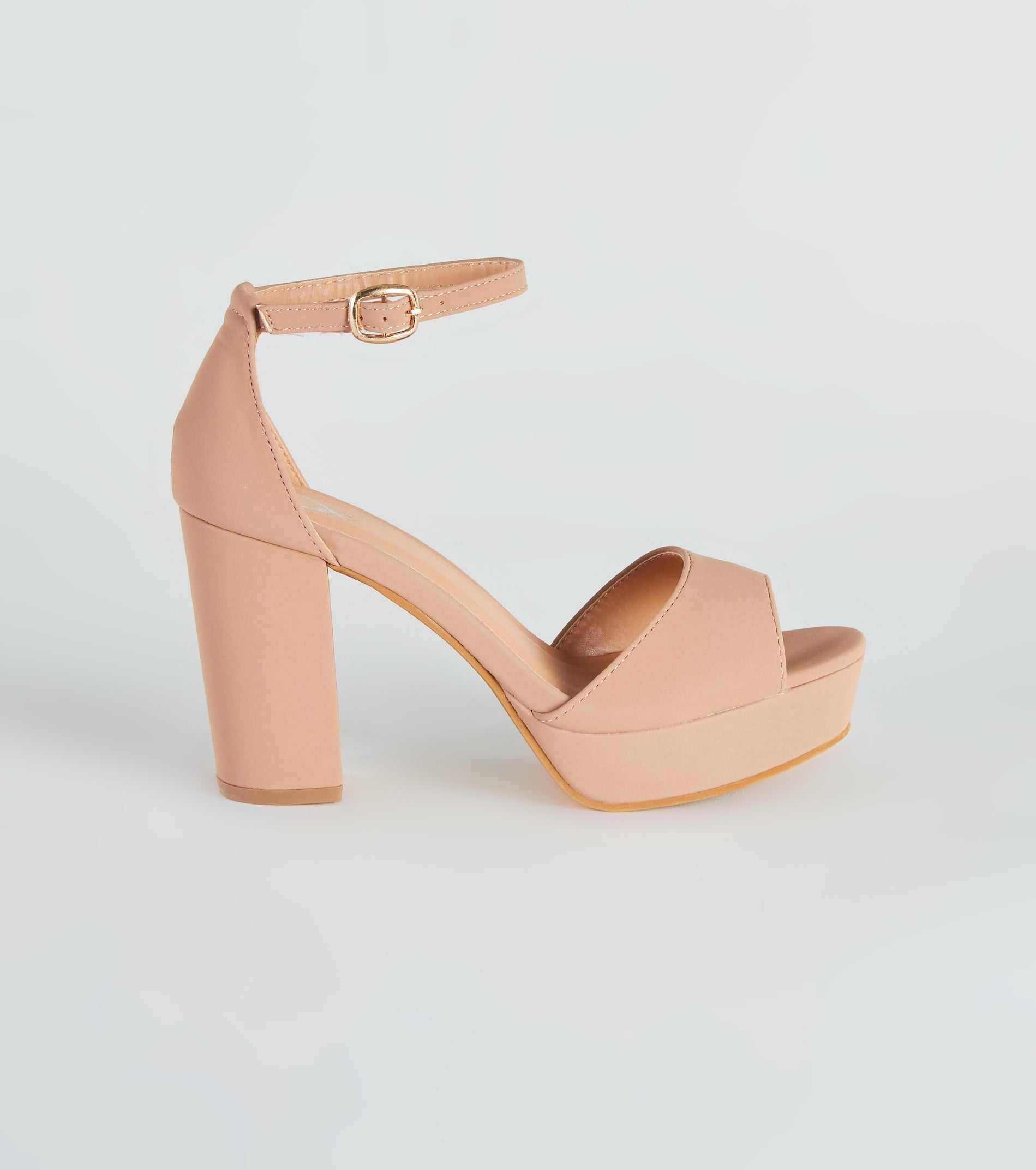 Essential Peep Toe Faux Nubuck Heels