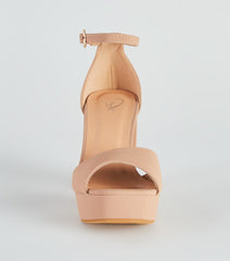 Essential Peep Toe Faux Nubuck Heels