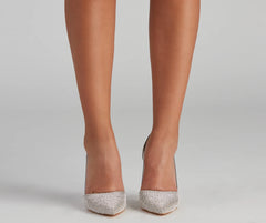 Elegant Shine Rhinestone PVC Stiletto Pumps