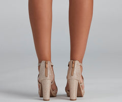 Glitzy And Glamorous Glitter Platform Heels