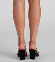 Glimmer Glam Square Toe Rhinestone Heels