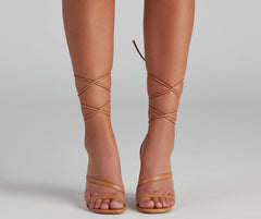 So Classy Lace-Up Stiletto Heels