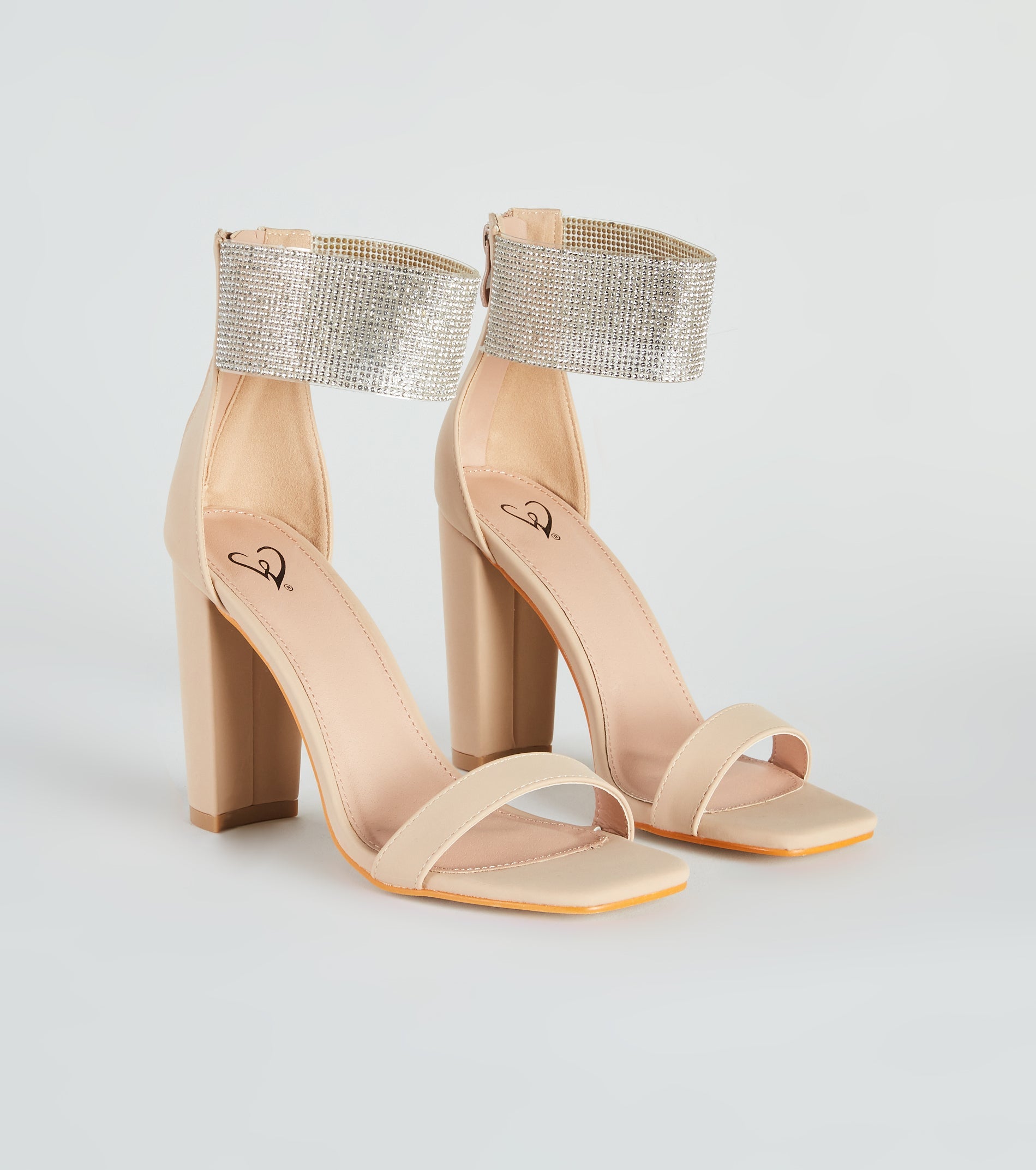 Dazzle Queen Rhinestone Block Heels