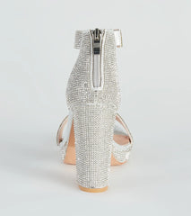 Oh My Shine Rhinestone Block Heels
