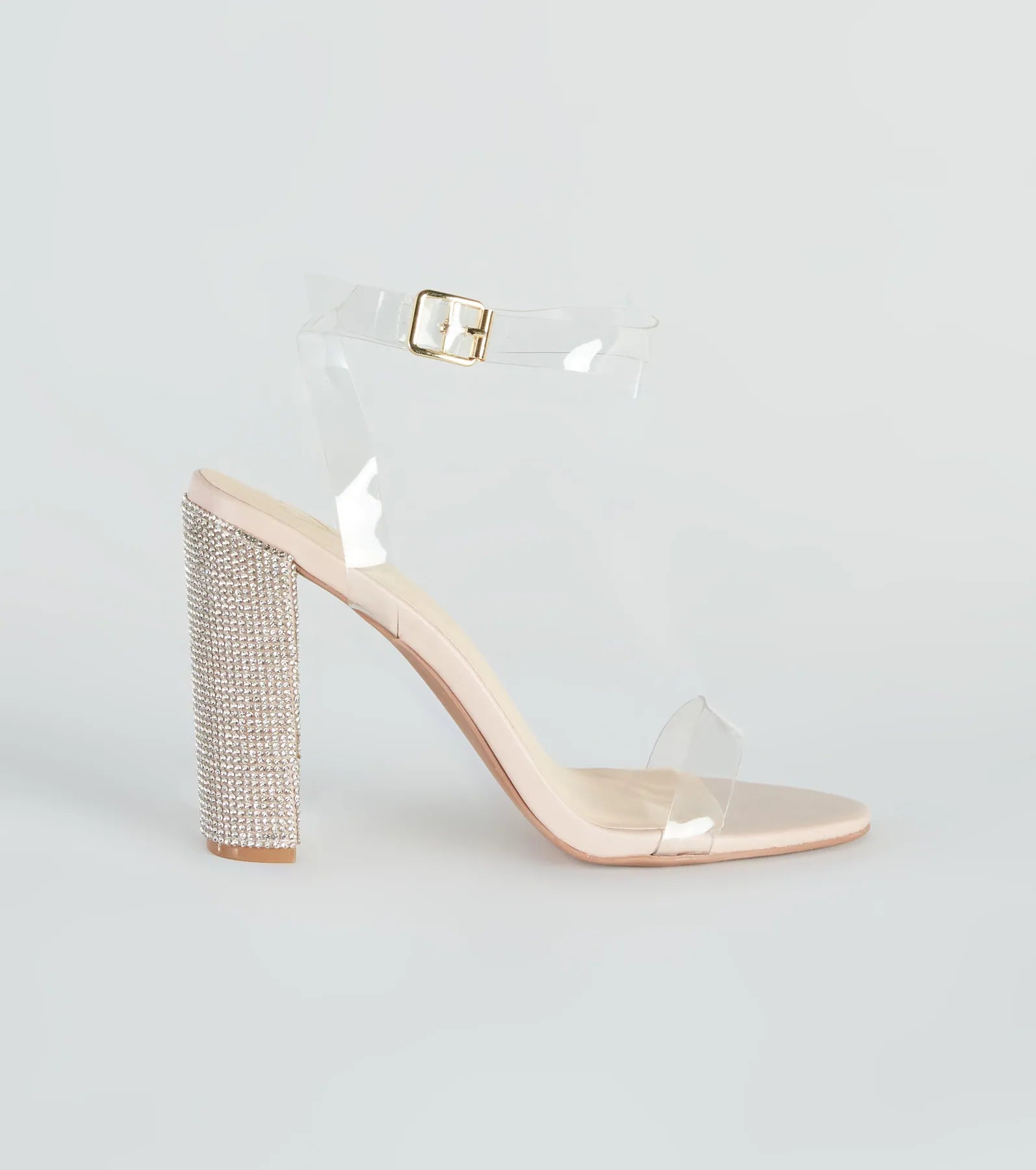 On The Scene Rhinestone Block Heels