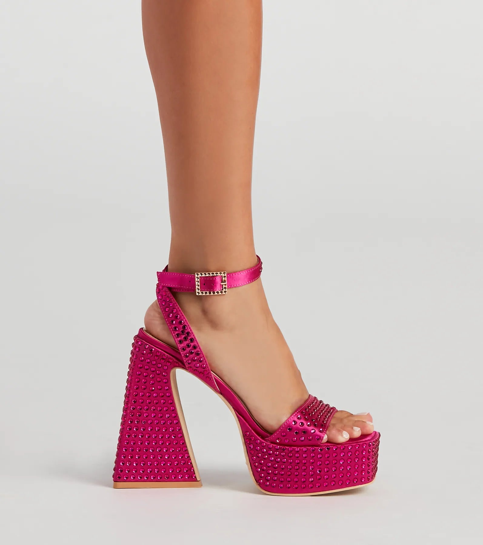 Disco Queen Rhinestone Block Heels