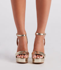 Diva-Worthy Metallic Platform Heels