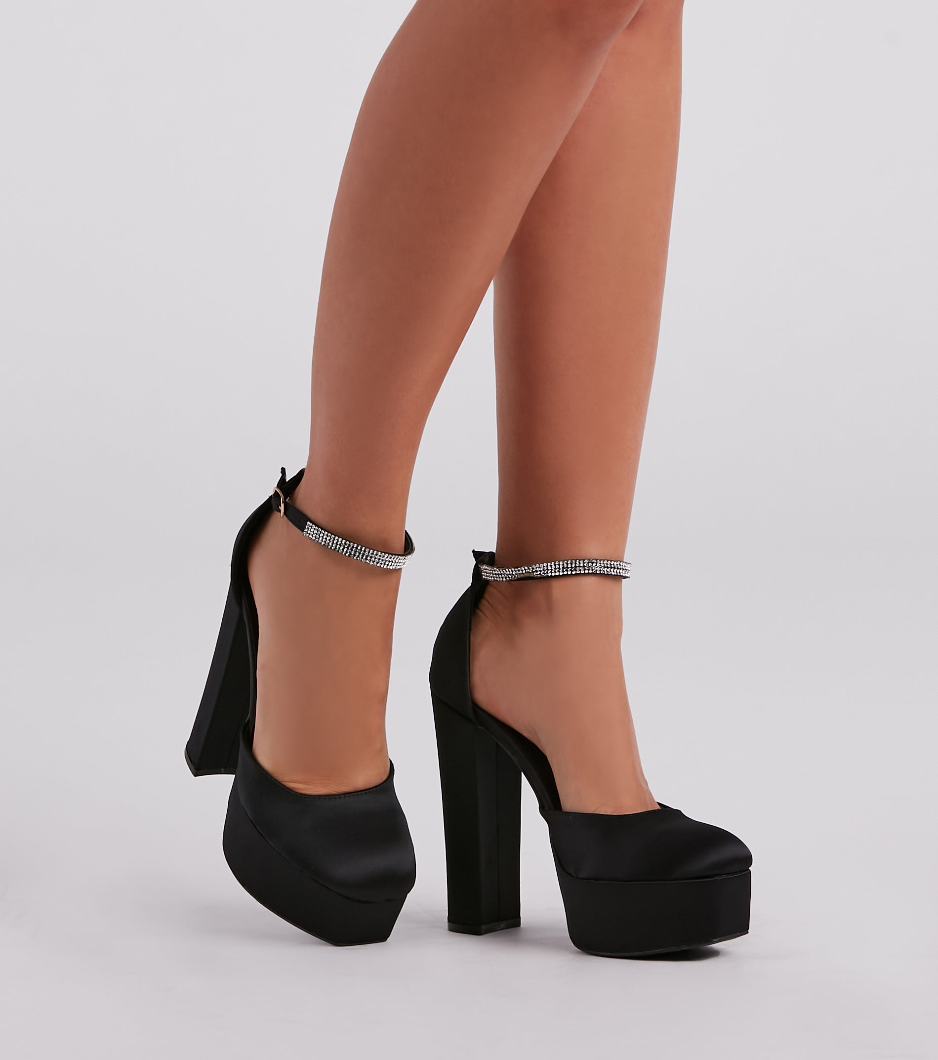 Season To Party Satin Platform Pumps