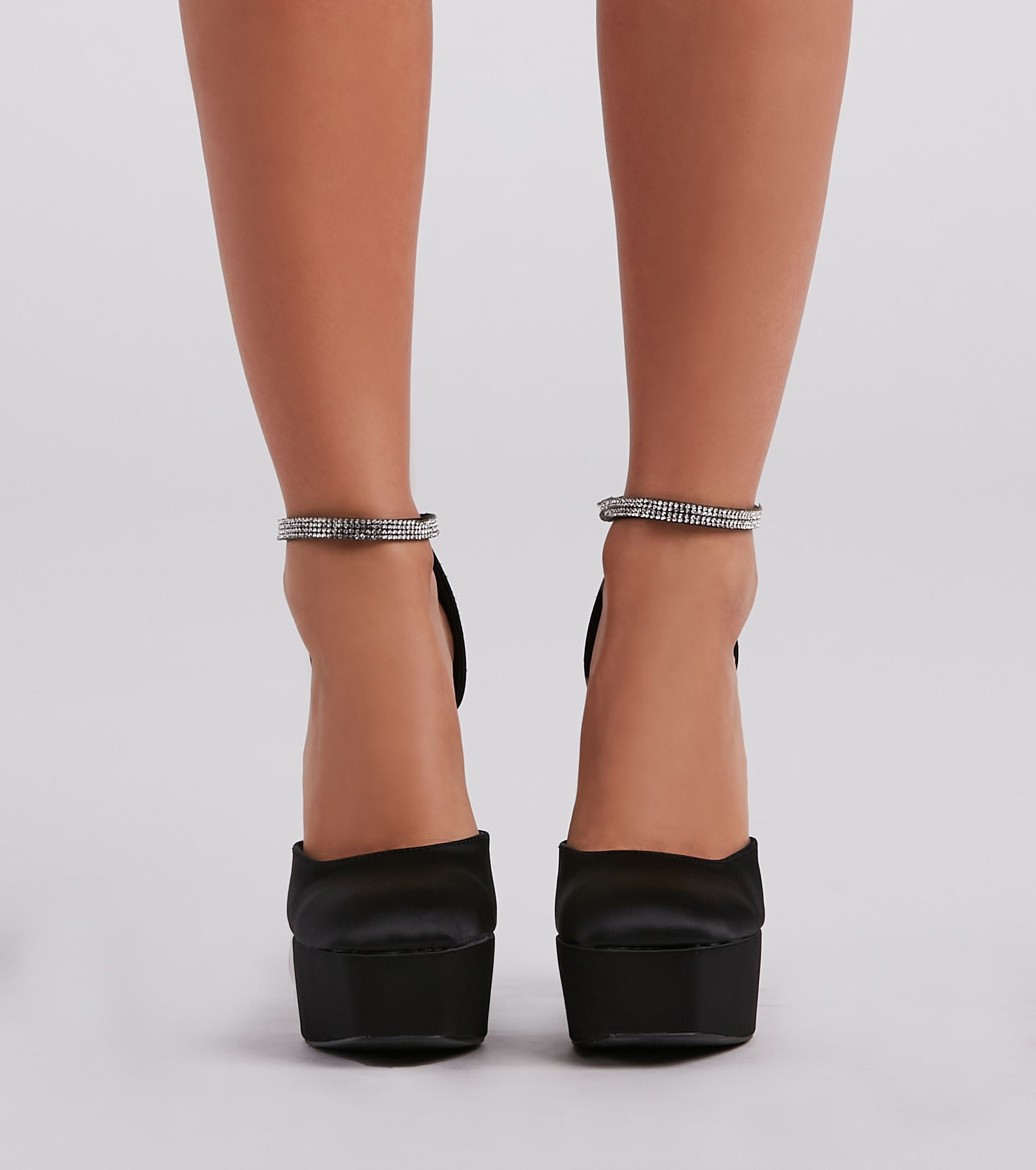 Season To Party Satin Platform Pumps