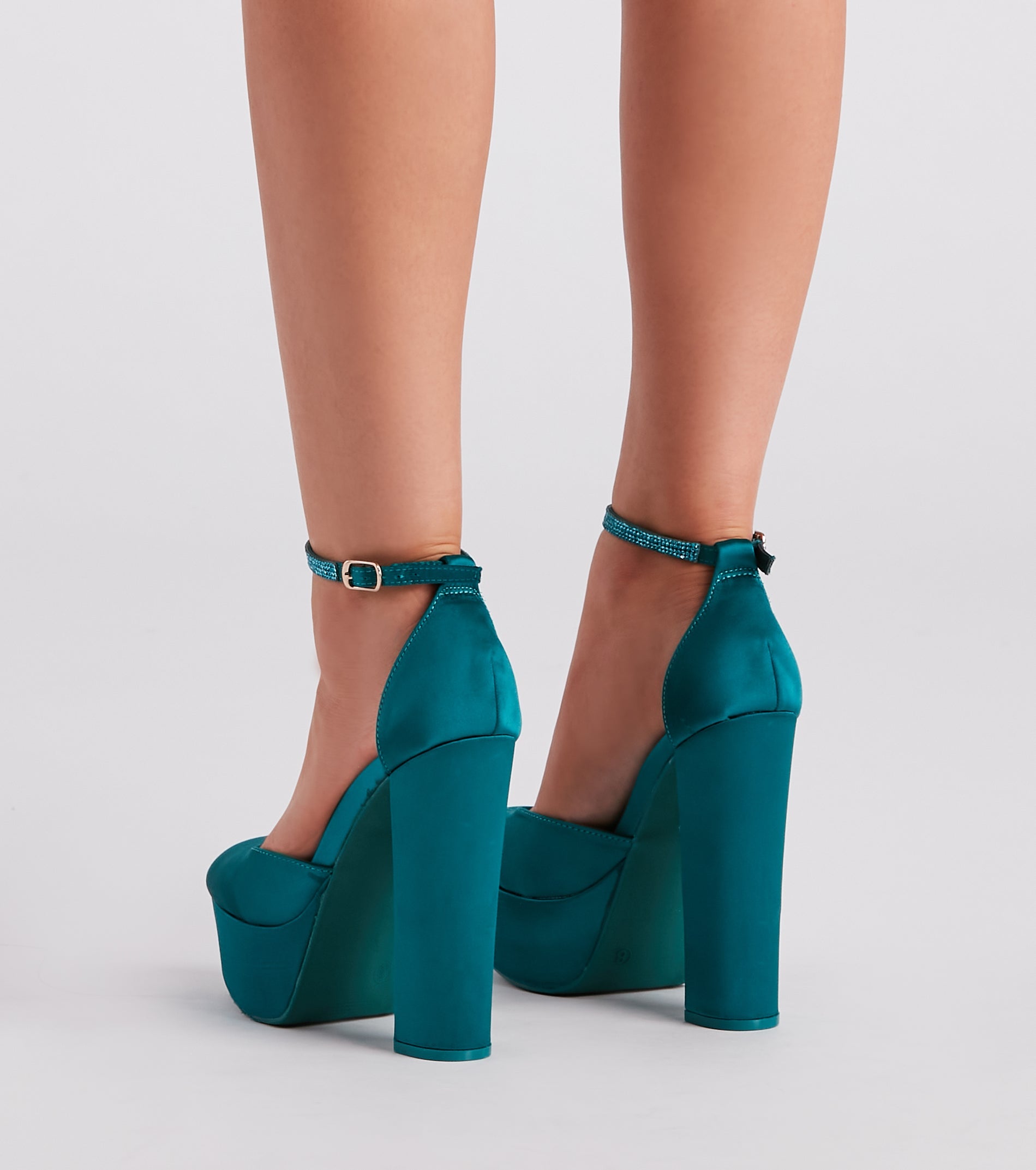 Season To Party Satin Platform Pumps