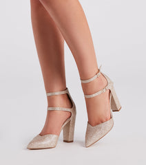 Glitz In Glitter Mesh Pointed Toe Pumps