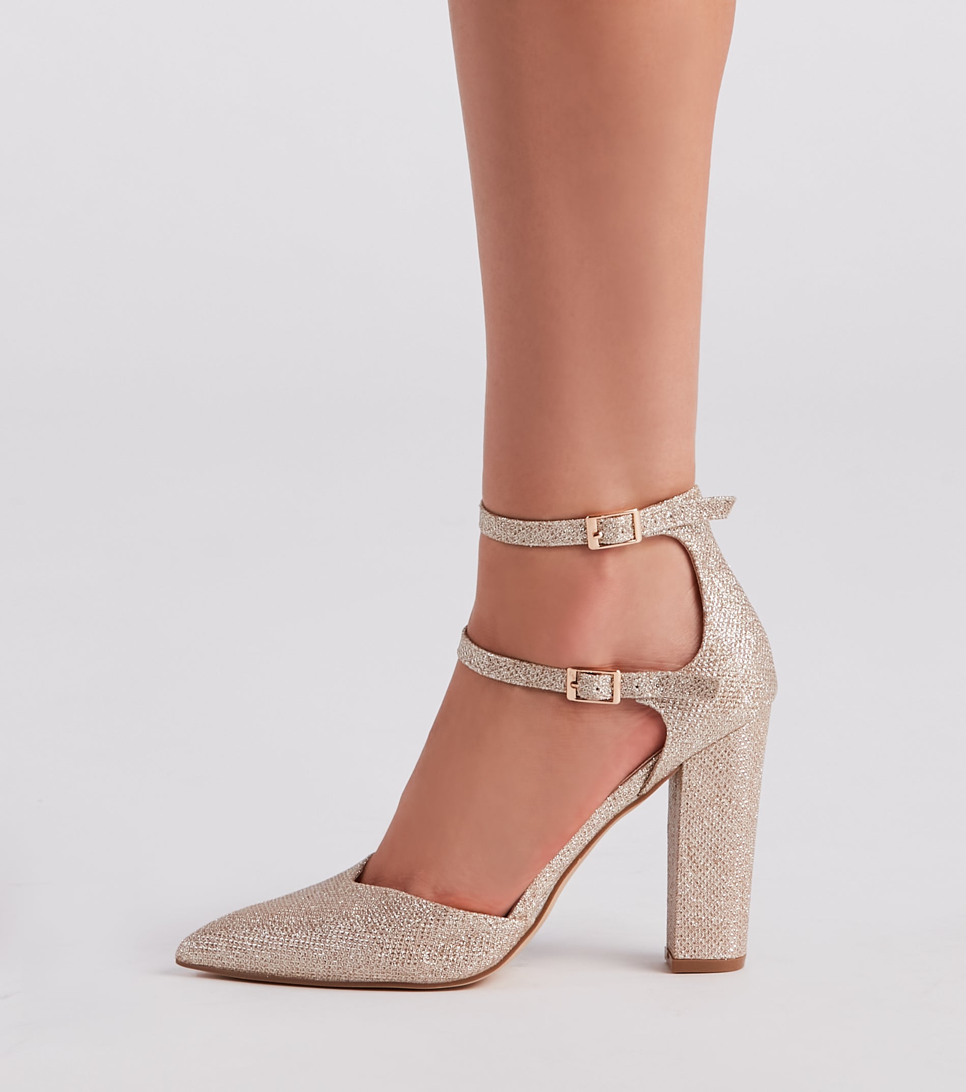 Glitz In Glitter Mesh Pointed Toe Pumps