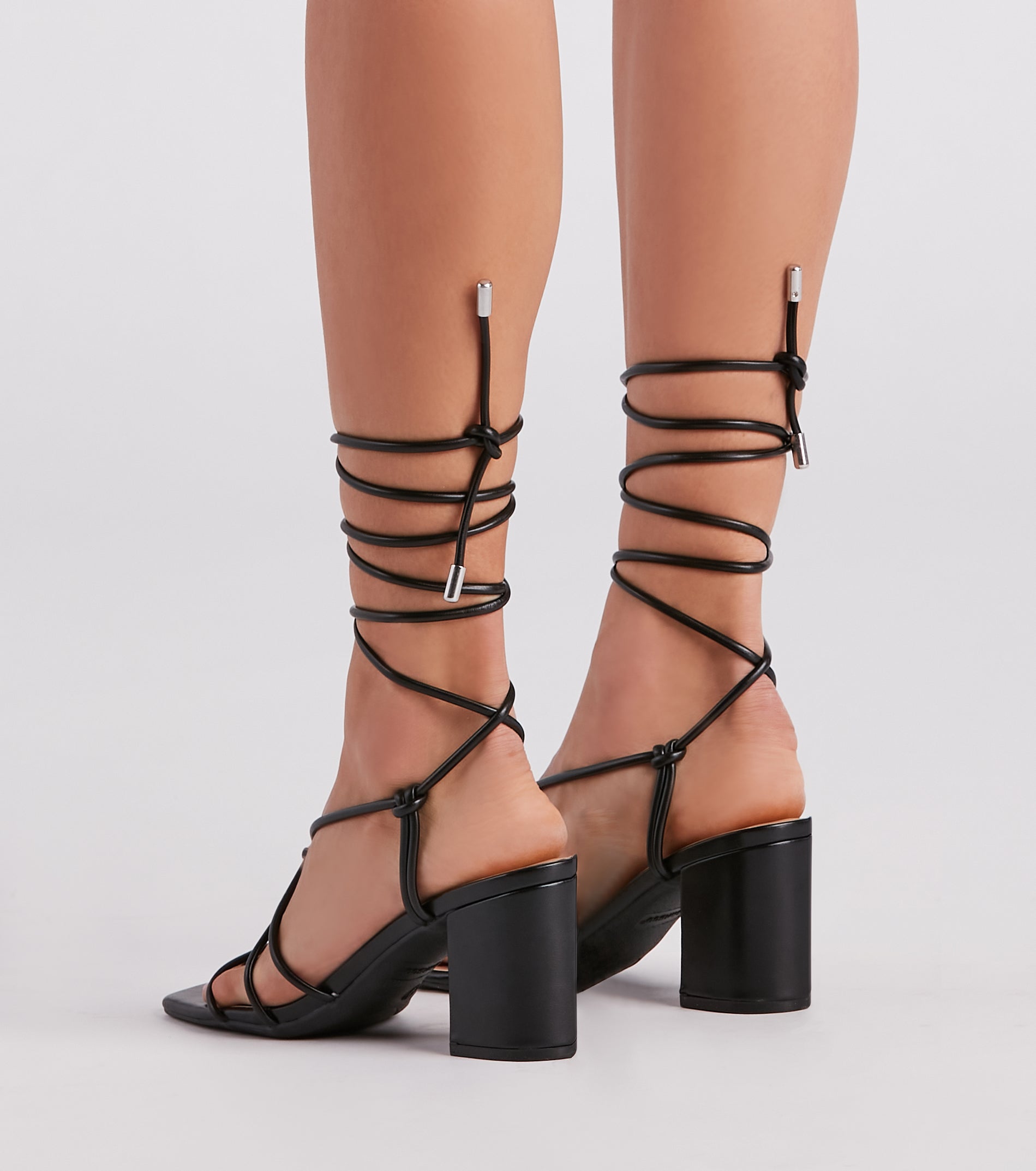 Best Style Forward Lace-Up Block Heels