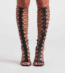 Gladiator Girlie Thigh-High Stiletto Heels