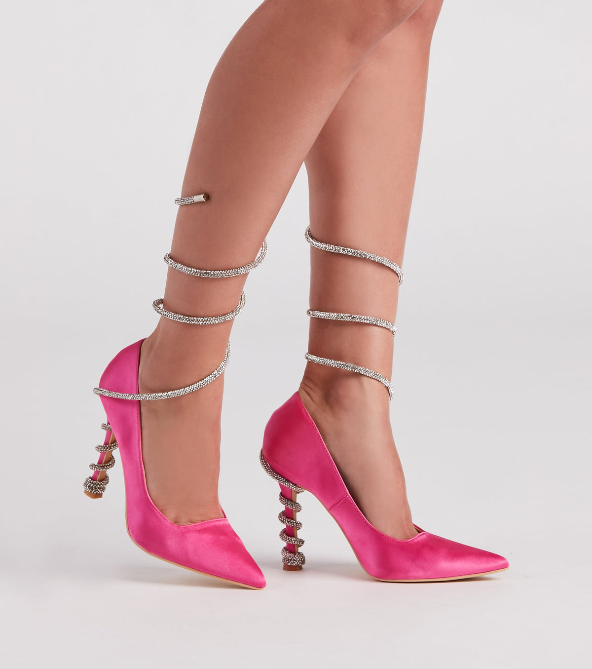 Wrapped In Glamour Rhinestone Satin Pumps