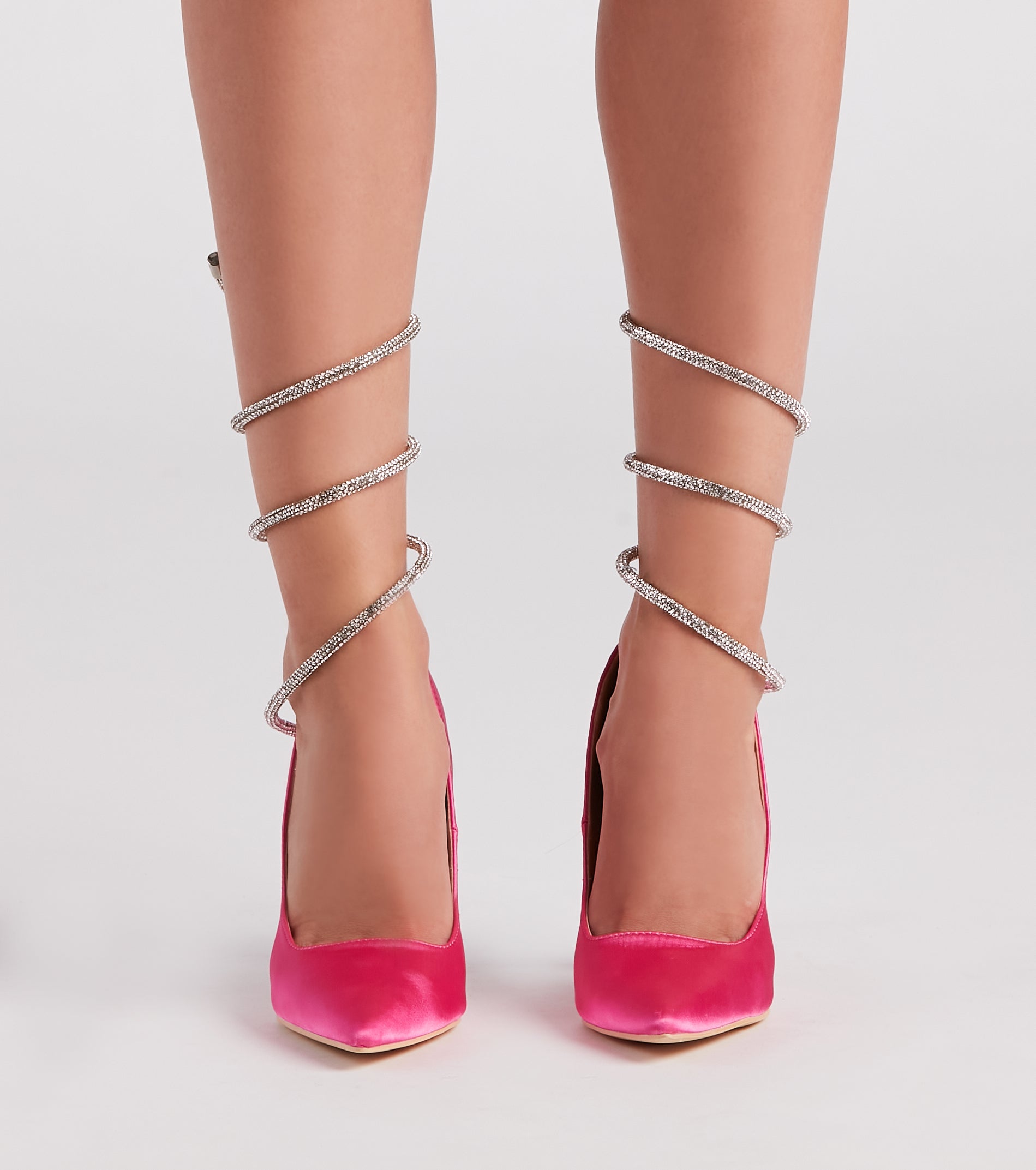 Wrapped In Glamour Rhinestone Satin Pumps
