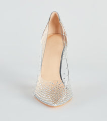 On Point PVC Rhinestone Stiletto Pumps
