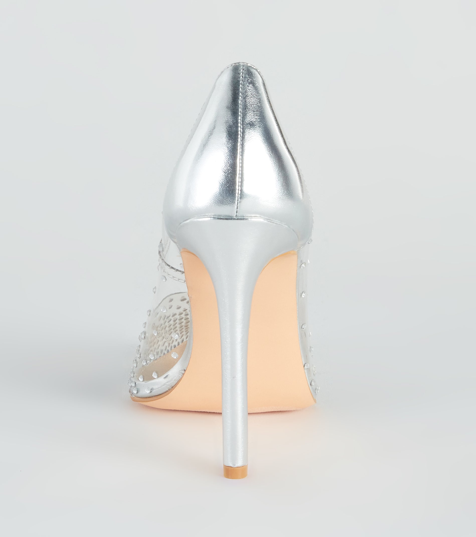 On Point PVC Rhinestone Stiletto Pumps
