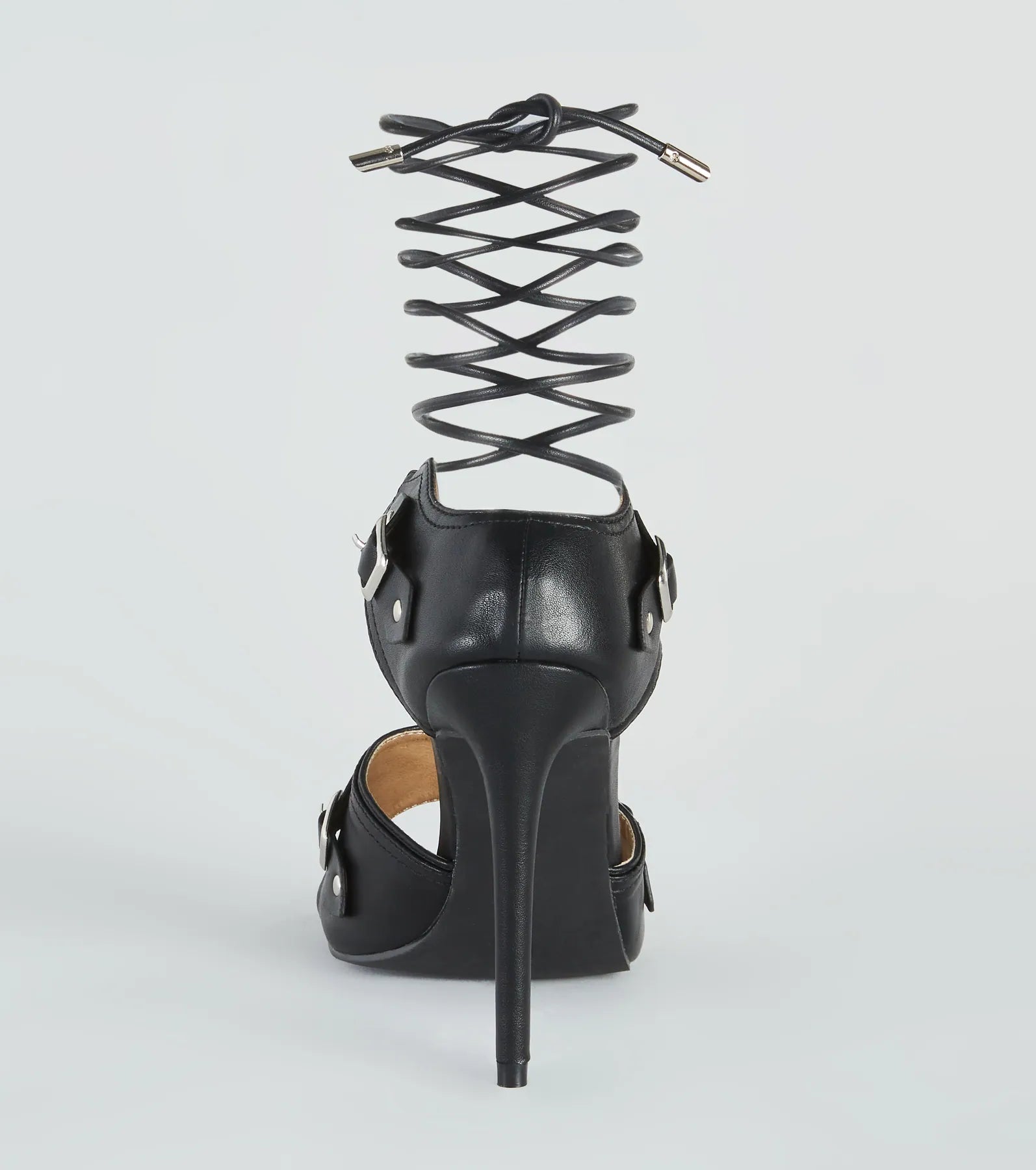 Strapped In Edge Buckle Detail Stiletto Heels