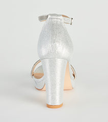 Glam Time Rhinestone Glitter Platform Heels