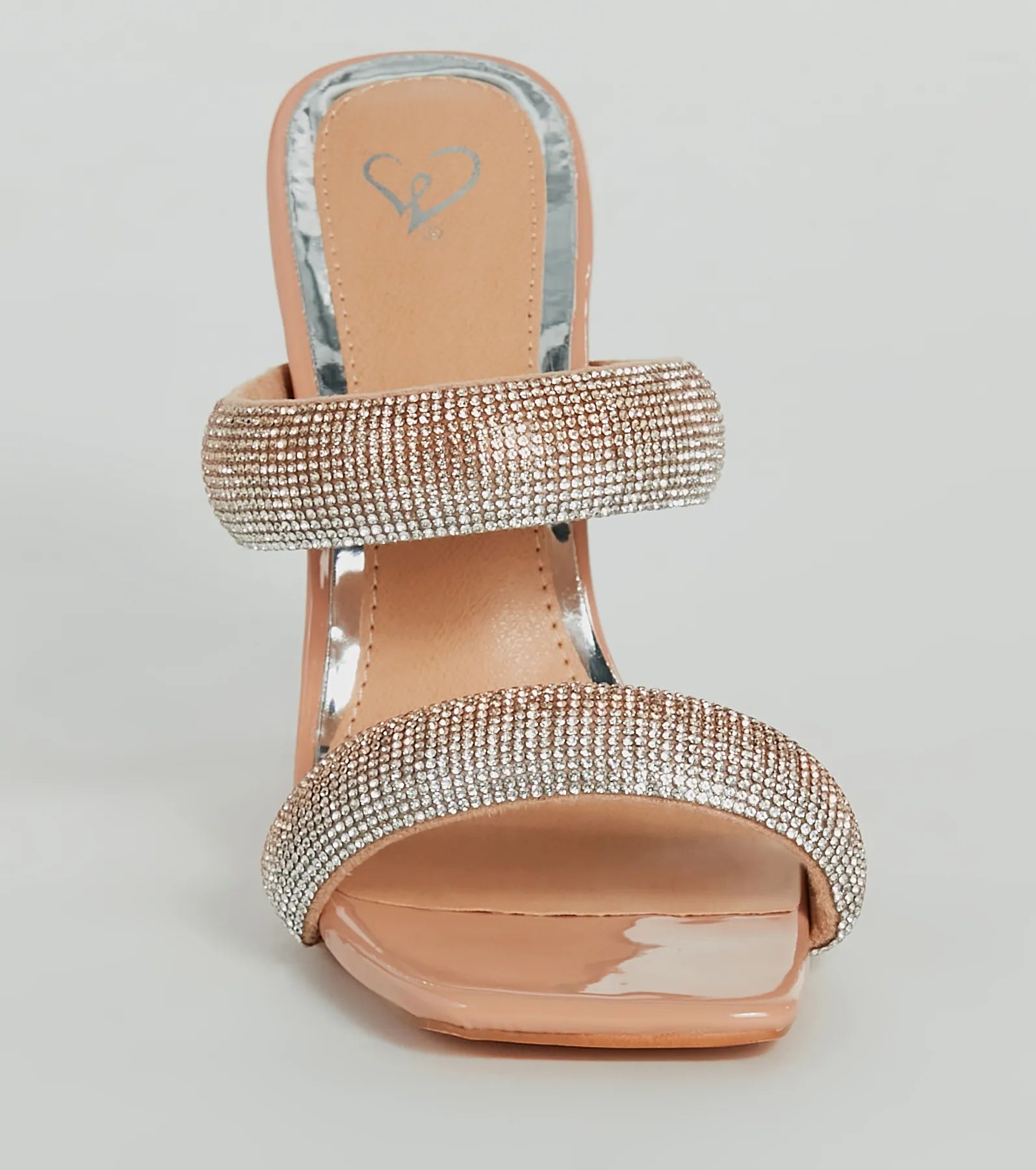 Color Me Glam Ombre Rhinestone Block Heel Mules