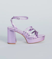 All My Shine Metallic Strappy Platform Heels
