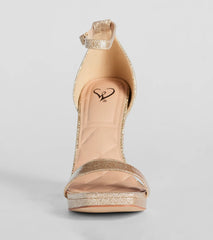 Capture Sparkle Glitter Platform Block Heels