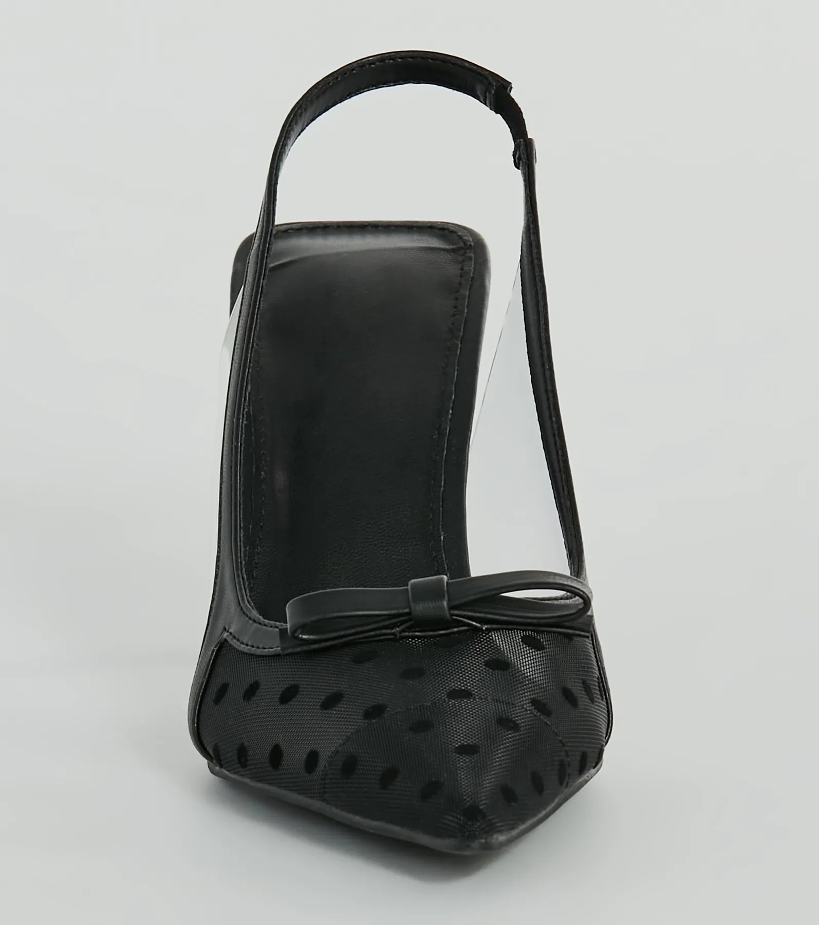 Adorably Posh Polka Dot Mesh Slingback Pumps