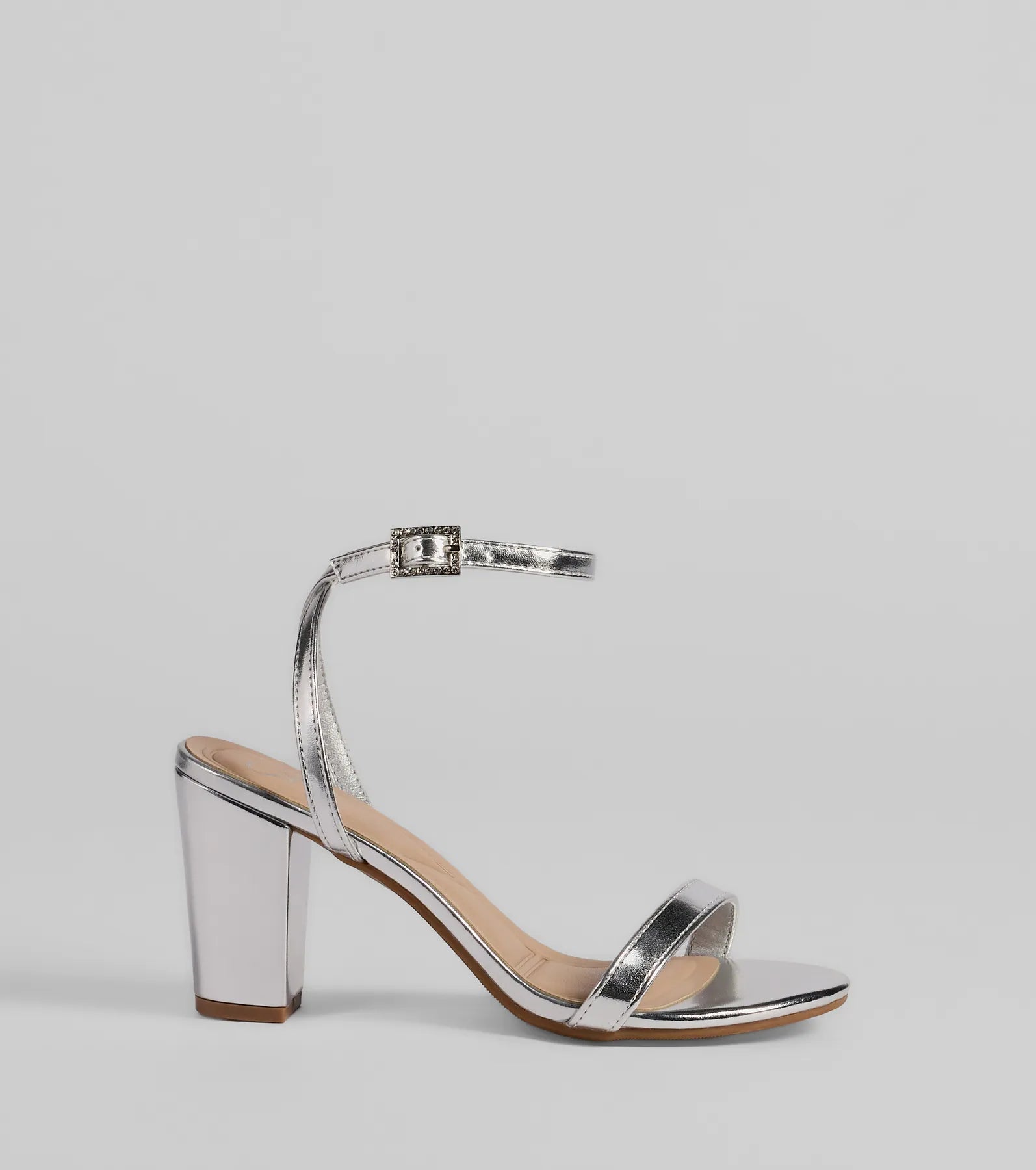 Pretty In Metallic Basic Block Heels