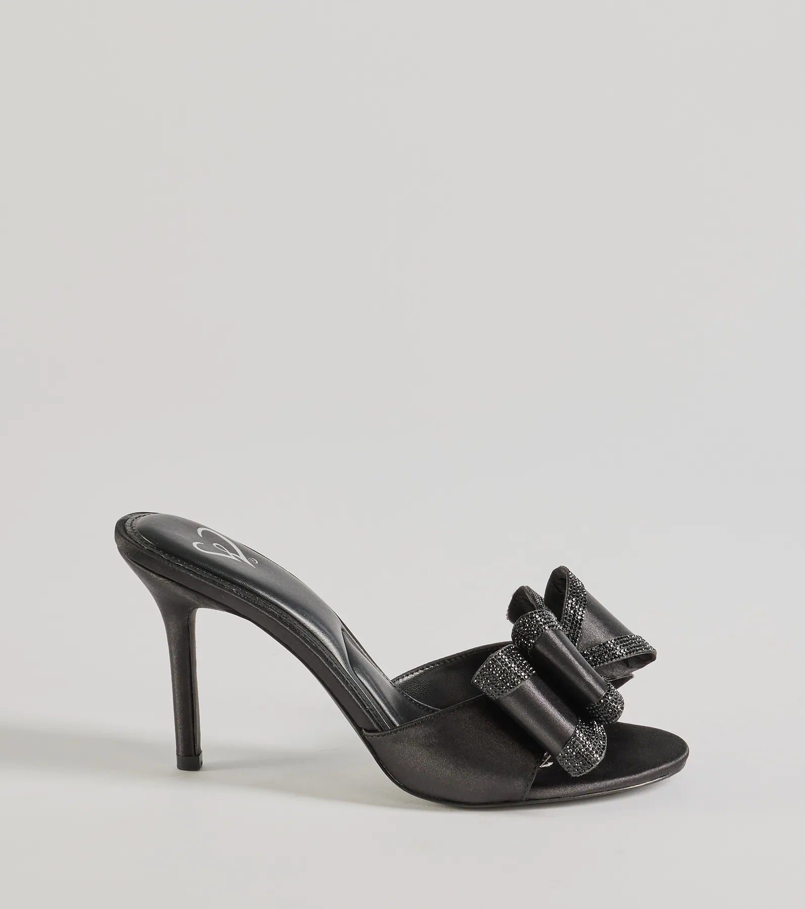 Dazzling Glam Rhinestone Bow Satin Stiletto Heels