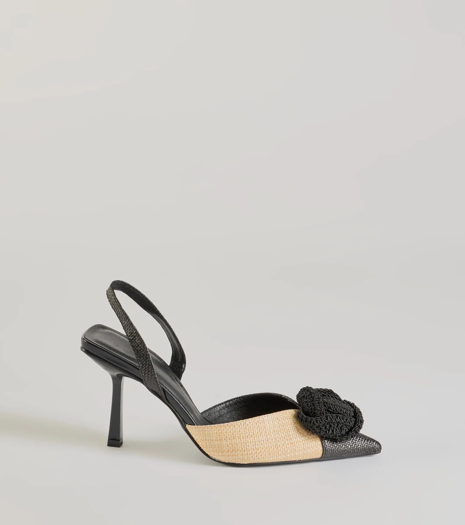 Trendy Fab Raffia Flower Stiletto Pumps