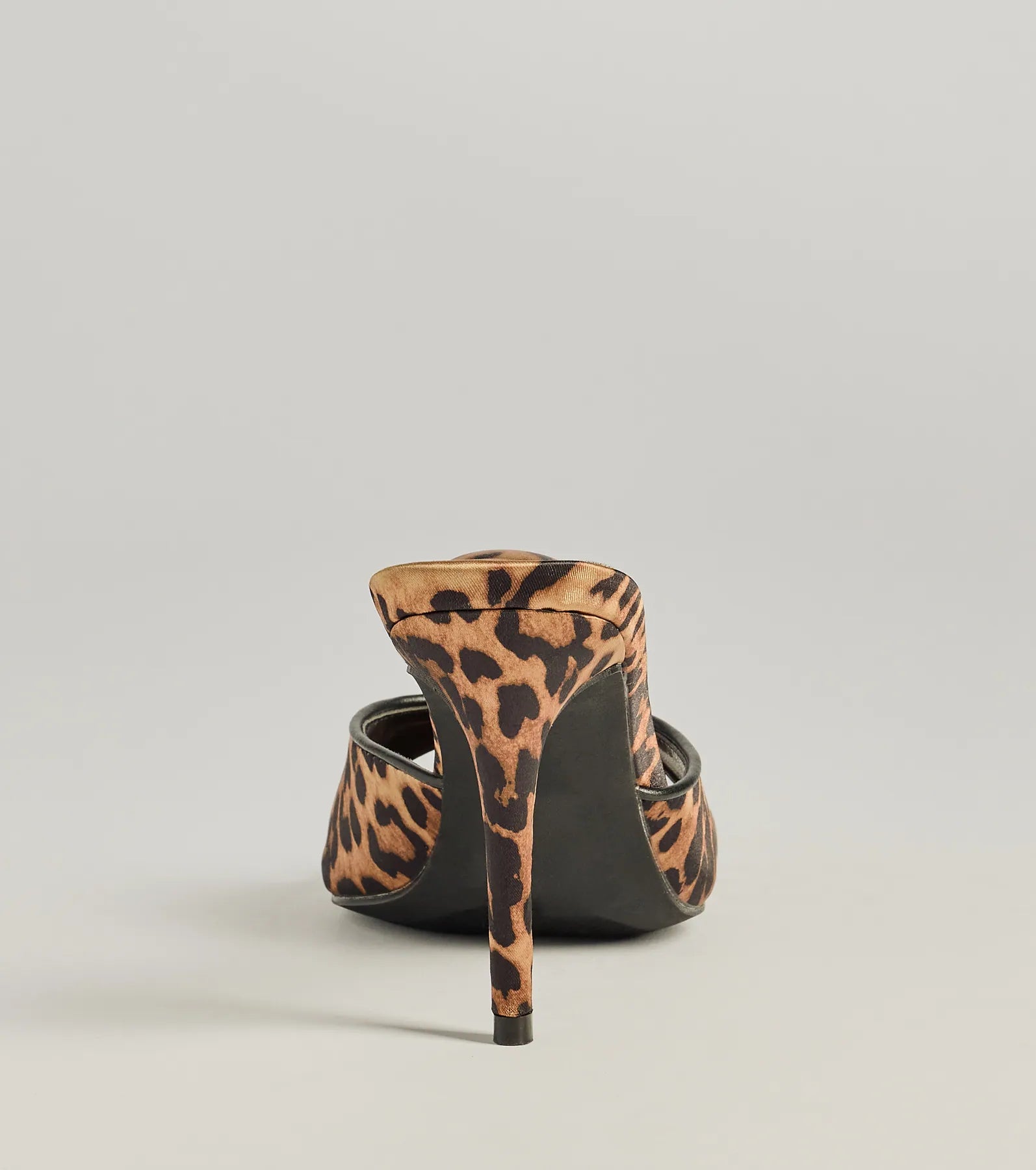 Ever So Fierce Leopard Satin Stiletto Mules