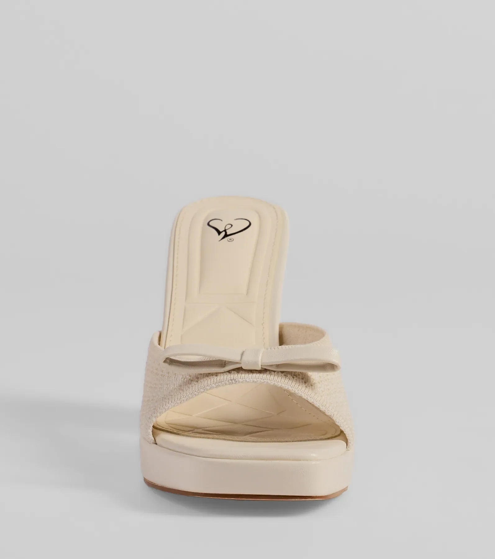 Cute Vibes Bow Platform Knit Mules