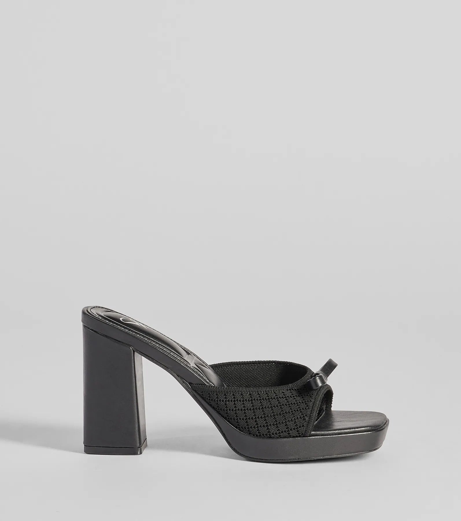Cute Vibes Bow Platform Knit Mules