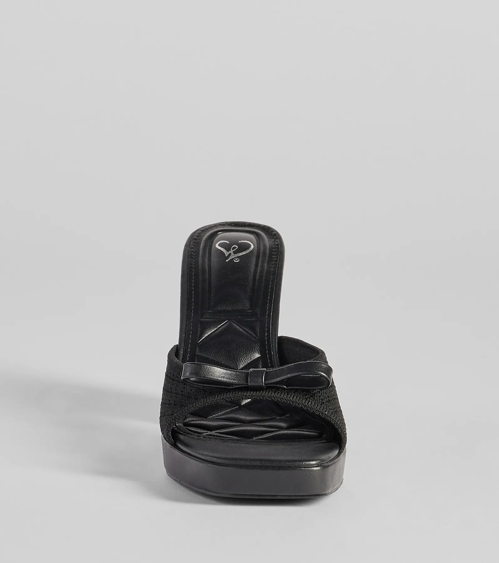 Cute Vibes Bow Platform Knit Mules