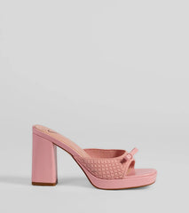 Cute Vibes Bow Platform Knit Mules