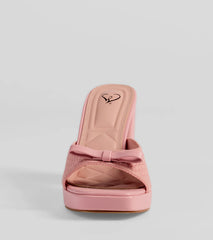 Cute Vibes Bow Platform Knit Mules