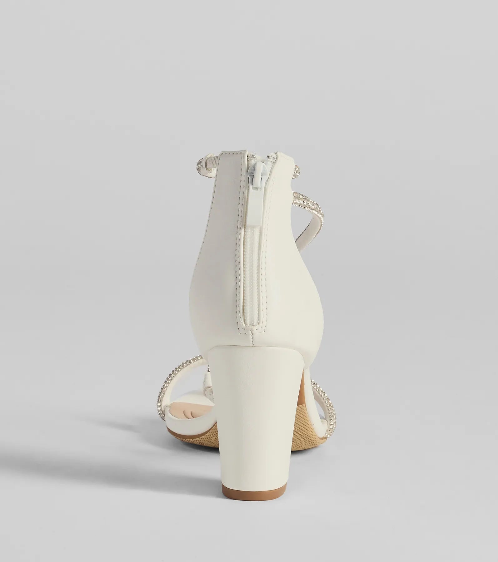 Love To Sparkle Rhinestone Strap Block Heels